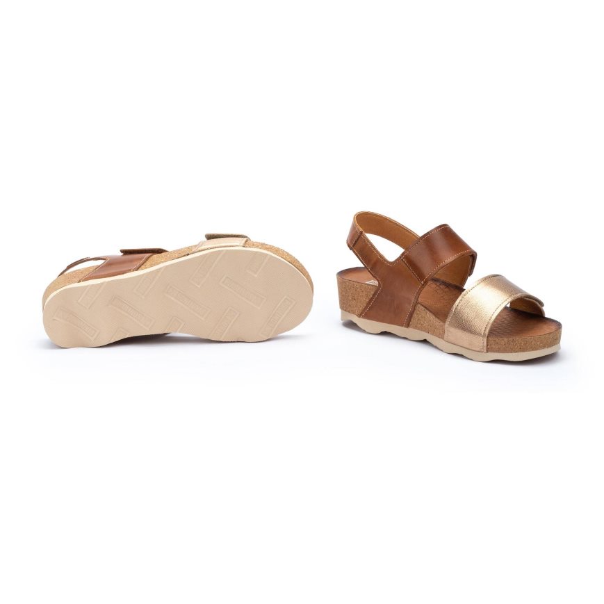 Women's Pikolinos MAHON Sandals Brown / Gold | NZ I12Q953